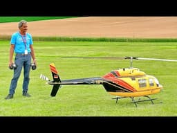 WOW !!! HUGE RC BELL-206 JETRANGER SCALE MODEL ELECTRIC HELICOPTER / FLIGHT DEMONSTRATION !!!