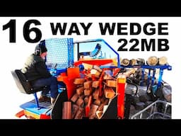 BEST FIREWOOD PRODUCTION 16 WAY WEDGE for 2025 EASTONMADE 22MB FIREWOOD PROCESSOR AND KEN!