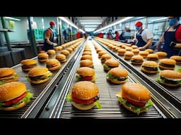 The Giant Hamburger Production Line That Will Leave You Speechless | Modern Hamburgers Factory