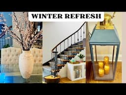 WINTER RESET | STAIRCASE MAKEOVER |TABLESCAPE #homedecor