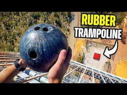 Bowling Ball Vs. World's Bounciest Trampoline from 45m