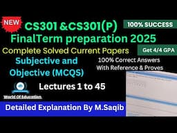 cs301 final term preparation 2024/2025 | cs301p final term preparation subjective|cs301p final term