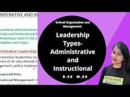 Leadership Types-Administrative and instructional