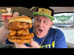 WING STOP ⭐Carolina Gold BBQ TRIPLE Chicken Sandwich⭐ Food Review!!!