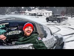 DRIFTING MY DUALLY IN THE SNOW!!!