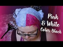 Pink & White Color Block Hair + Spiraling