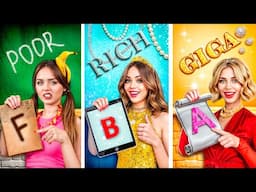 Rich vs Broke vs Giga Rich Student! Different Types of Girls by RATATA BOOM