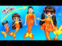 Squid Game 2 Mermaid Dolls Growing Up! 32 DIYs