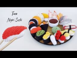 Crochet Tuna Nigiri Sushi | Amigurumi Tutorial | SpringDay DIY