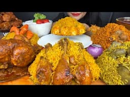 ASMR EATING CHICKEN BIRYANI,MUTTON BIRYANI,KALEJI BIRYANI,EGG BIRYANI, WHOLE CHICKEN CURRY,RAITA