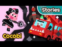 T-Rex and Crane Truck Combined! | Cocobi Pink vs Black EP08 | Kids Cartoon | Cocobi