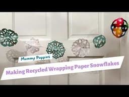 Recycled Wrapping Paper Snowflakes