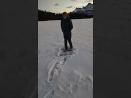 Shuffling on A Frozen Two Jack Lake: Banff’s Winter Bliss ❄️🏔️