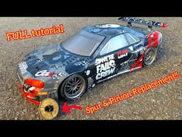 How to Replace Pinion & Spur Gear in hpi E10 Drift!