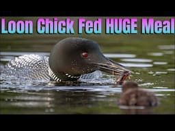 Common Loon Chick Eats a HUGE Meal - Will it Choke??!