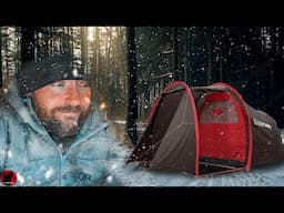 Everything is Frozen - Snow, Cold & Wind Camping in HUGE Tunnel Tent