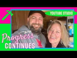 PROGRESS CONTINUES ON THE YOUTUBE STUDIO BUILD tiny house, homesteading, DIY HOW TO sawmill tractor