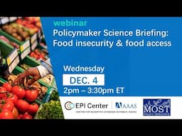 Policymaker science briefing: Food insecurity and food access