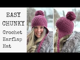 Easy Crochet Earflap Hat Tutorial | Beginner-Friendly Winter Hat with Pom Pom