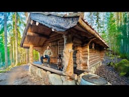 I Built A Log Cabin Porch Alone In The Wilderness!