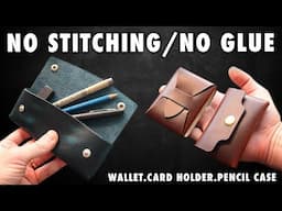 3 Stitchless Leather Projects for Beginners – Leather crafting tutorial and pdf pattern download