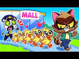 Five Little Ducks Lost in the Mall | Don't Leave Without Your Parents | Safety Tips | Purr-Purr