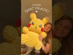 Crochet giant pikachu to celebrate 100,000 views on the YouTube tutorial 💛 #crochet #freetutorial