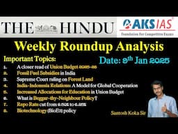 Weekly Roundup Hindu News Anaysis (09-02-2025) #upsc #appsc #tgpsc #currentaffairs #newsanalysis