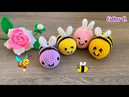 Crochet Bee Tutorial Step by Step🐝How to Crochet a Bee Easy and Fast Amigurumi Bee