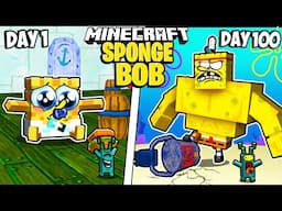 I Survived 100 Days as SPONGEBOB in Minecraft