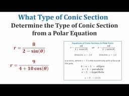 Conic Sections: Determine the Type of Conic Section From a Polar Equation