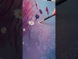 Colorful Flowers ASMR Acrylic Painting 💐#shorts #floralpainting #acrylicpainting