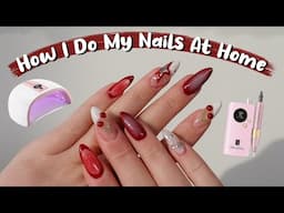 How I Do My Gel-X Nails AT HOME! + a fun design | Julia Adams