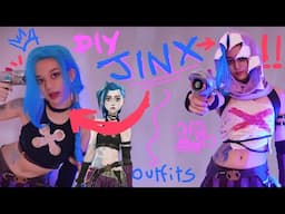 how i made jinx’s arcane outfits!!