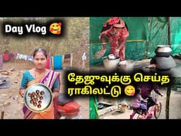 First time நான் தேஜூவுக்காக செய்த ராகி லட்டு 😋 & வீட்டு வேலைகள் l Day Vlog.