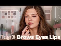 Top 3 Favorites In Every Makeup Category ✨ Brows Eyes & Lips