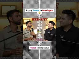 Every Tester to Developer 🤣 Who else can Relate this 😉 Fresher Must Watch #shorts