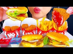 I Ordered 2 Wendy's Dinky Biggie Bag Meal (ASMR) - Double Stack Cheeseburger & Chicken Nuggets