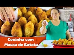 COXINHA DE BATATA PERFEITA: CROCANTE POR FORA E CREMOSA POR DENTRO! 🥔🍗