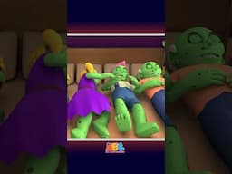 7 Zombies on the Bed...Who Will Fall Down? 🧟‍♀️👻 #shorts #spooky #kidssongs