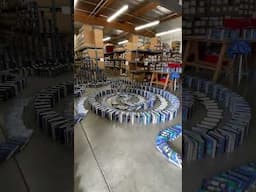 I Toppled 1,000 Books as Dominoes #satisfying #dominoes