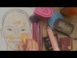 ASMR makeup application on a paper model