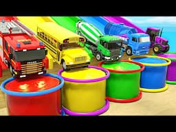 Wheels On the Bus song + Baby Shark - Colorful paints in a barrel - Baby Nursery Rhymes & Kids Songs