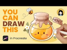 How to Draw a Cute Honey Jar in Procreate | Easy Tutorial for Beginners | Cute Drawing Ideas