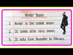 10 Lines On Winter Season | Essay On Winter Season In English | Winter Season 10 Lines Essay