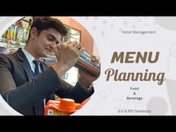 MENU PLANNING || FNB || Hotel Management || Manthan Mishra