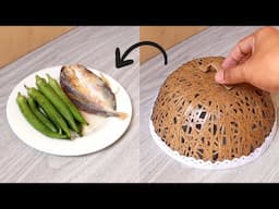 FOOD COVER MADE OF CARDBOARD | Cardboard Strips Craft | Cardboard Recycle | Arts & Crafts