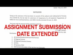 Assignment submission date extended