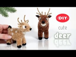 🦌 Diy Cute Deer Yarn Pom Pom 🎄 How to make Christmas Deer from Yarn 🦌