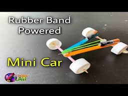 How to make a Rubber Band Car : Mini Rubber band powered Car Easy | diy toys